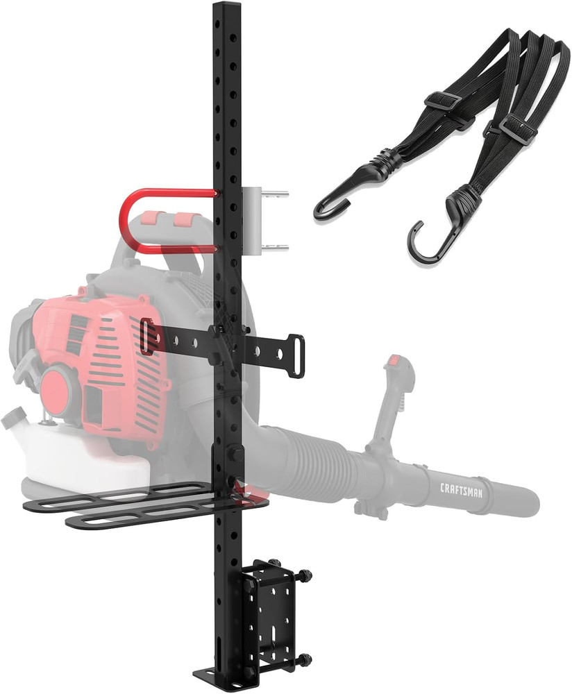 Lockable Backpack Blower Rack for Trailer, Backpack Leaf Blower Holder for Open