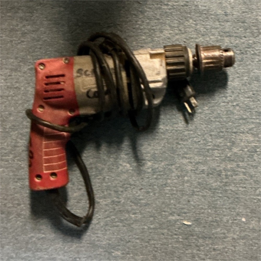 Milwaukee Corded Electric Drill/Driver Red Silver Keyed Chuck