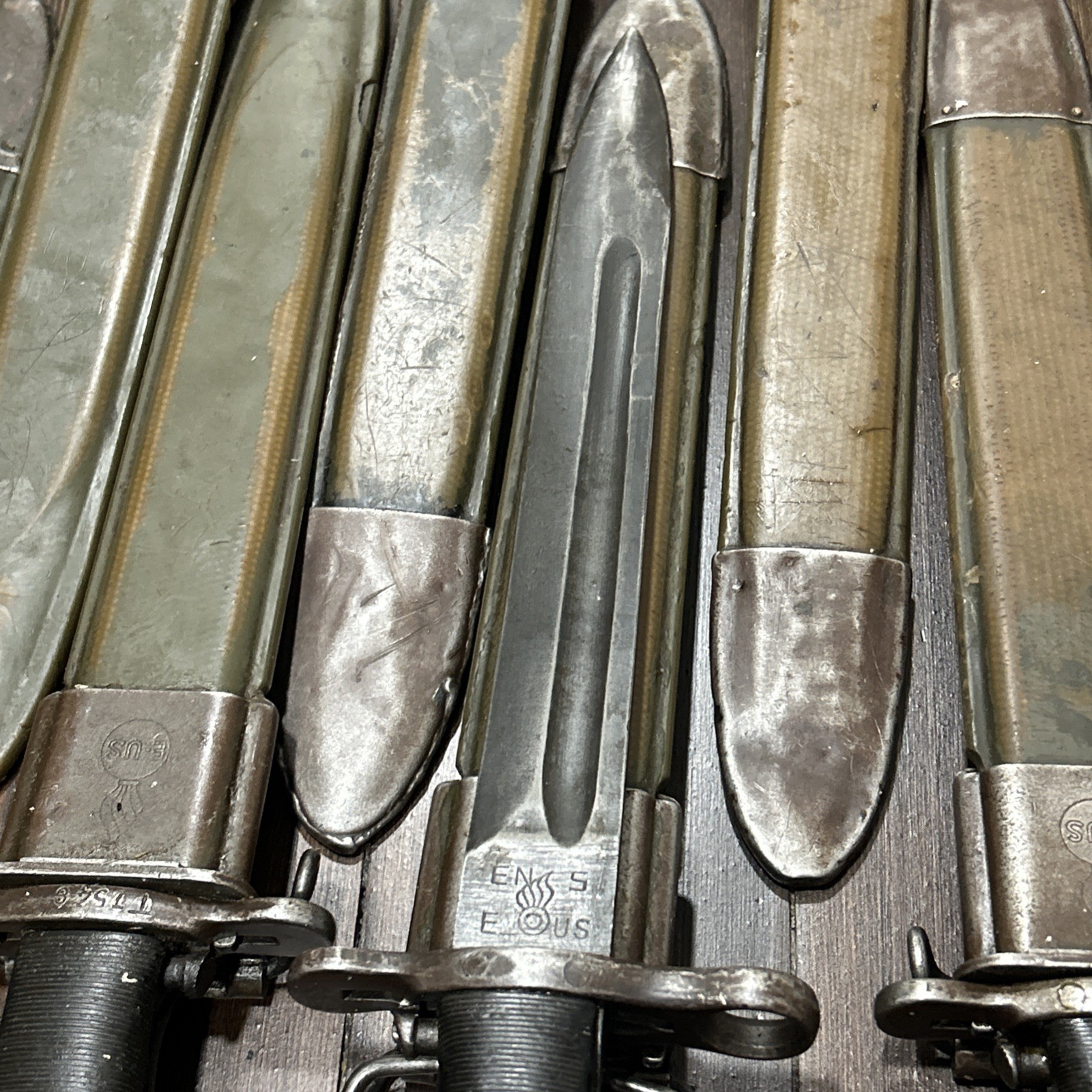 Original M1 Garand bayonet US marked w/ E-US scabbard also fits 1903 1903A3 NICE