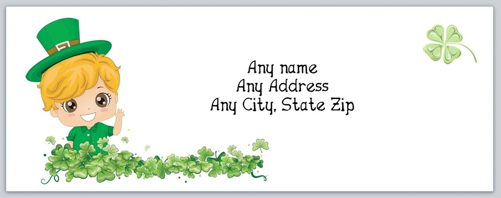 Personalized Address labels St Patrick's day Clover (c 726)