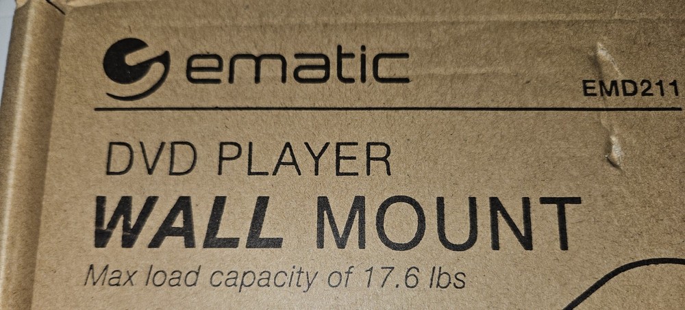 Ematic DVD Player Wall Mount EMD211, Adjustable shelf.