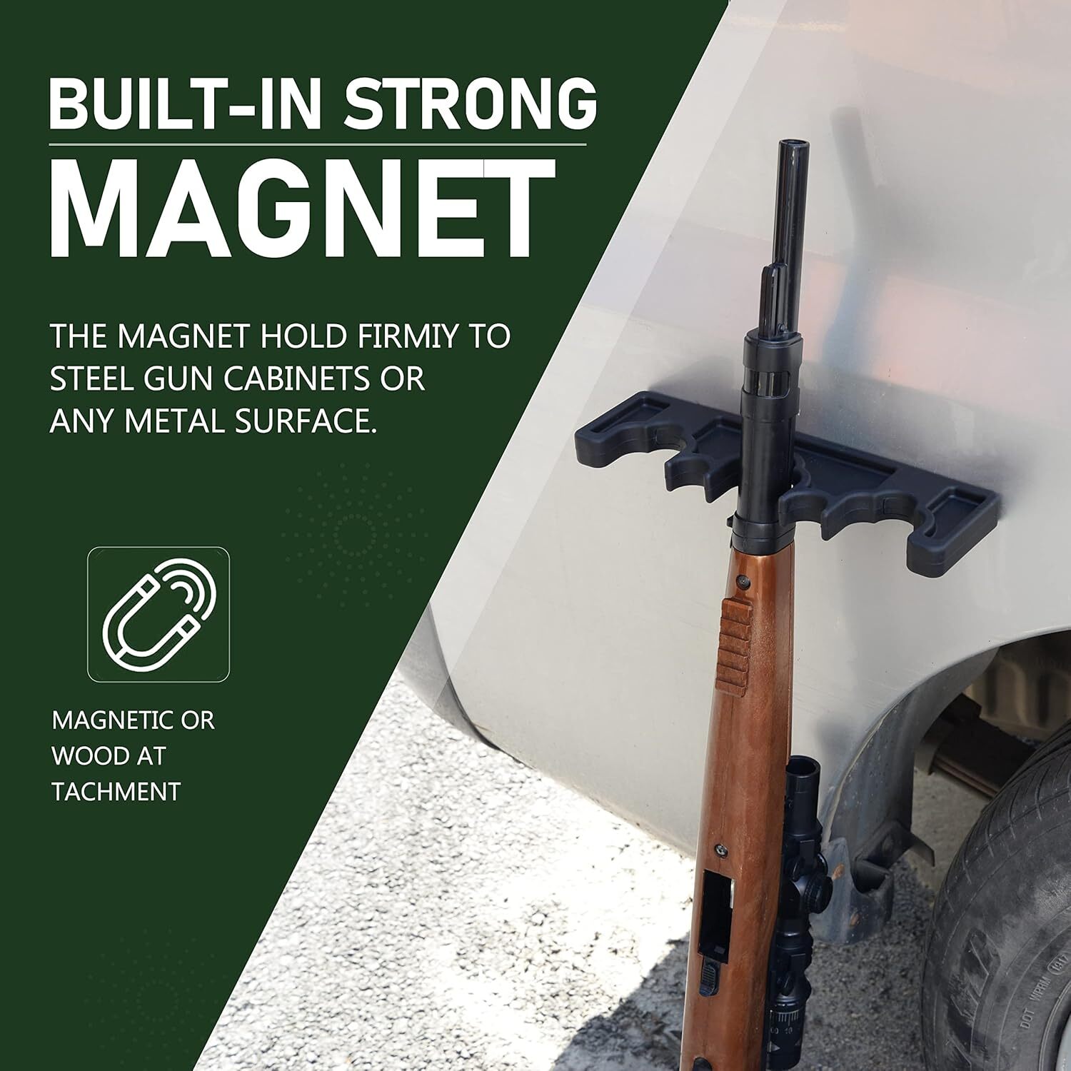 Magnetic Rifle Rack, Rubber Gun Rack for Gun Storage, Gun Holder in Gun Cabinet