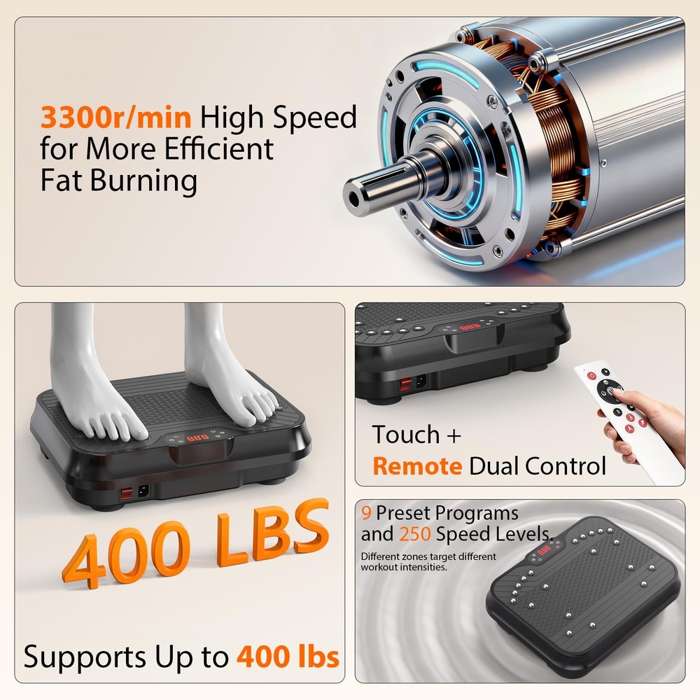 Vibration Plate Exercise Machine for Lymphatic Drainage,Power Vibrate Stand S...