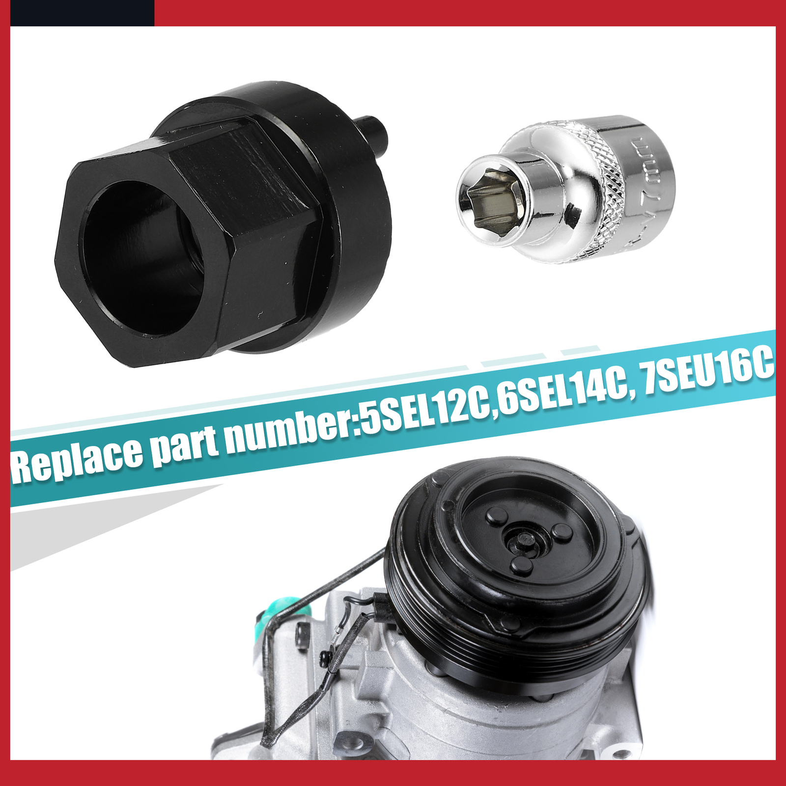 Universal A/C Compressor Clutch HUB Remover Tool 7mm Socket for Car Pack of 2