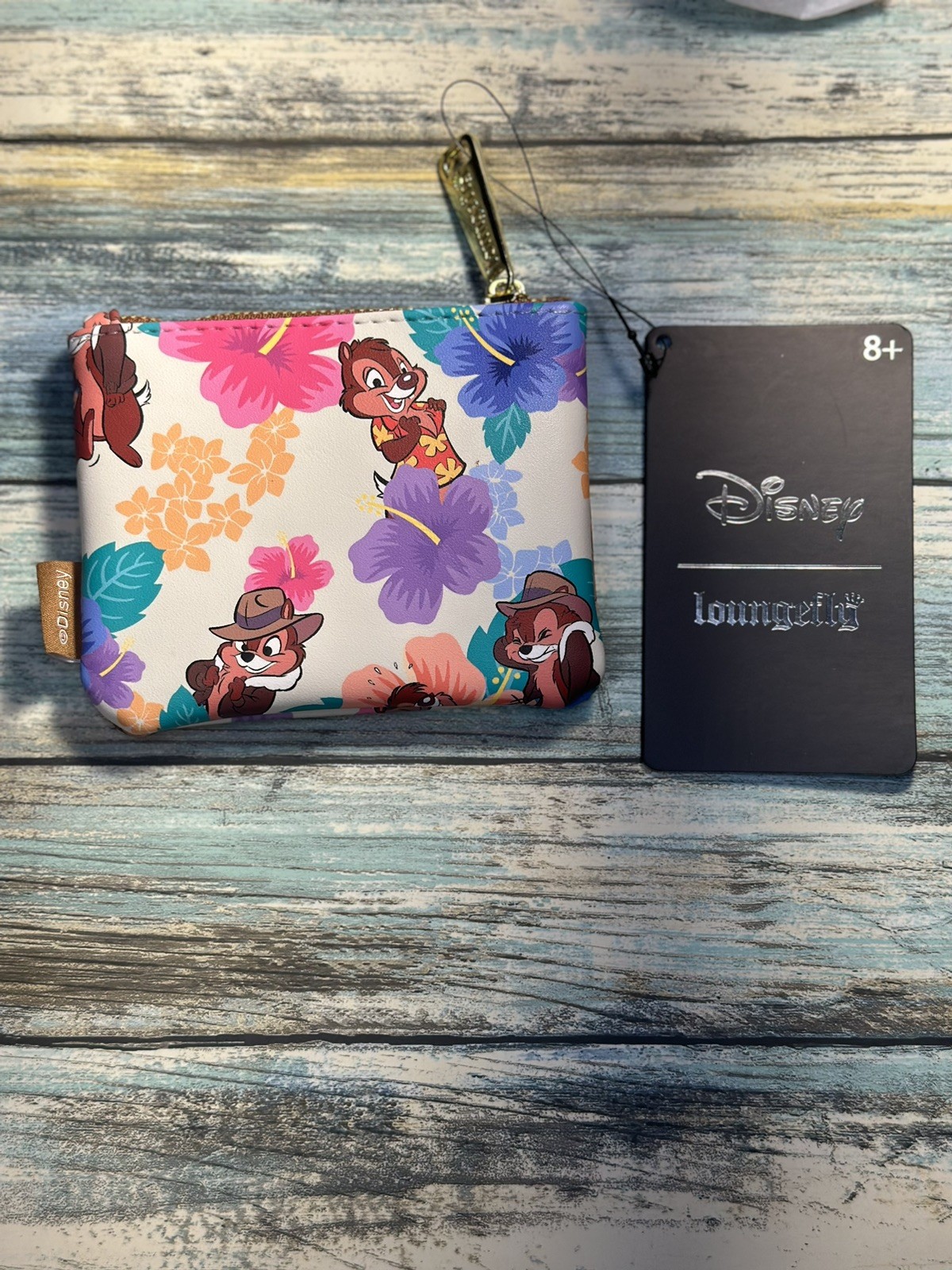 NEW Disney Loungefly Chip & Dale Coin Purse Rescue Rangers Hawaiian Zip Pouch