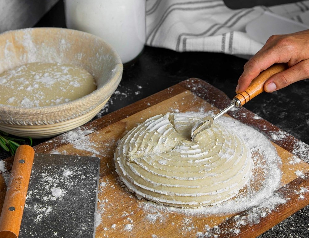 Complete Sourdough Proofing Set: Rattan Banneton Baskets & Baking Tools