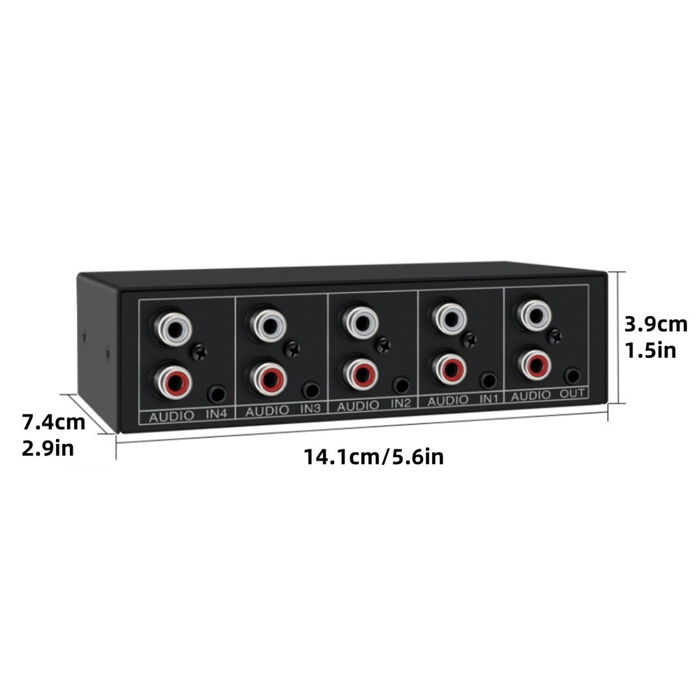 1* Stereo Audio Switcher 4 in 1 Out A/B Analog For Multi-source Switching