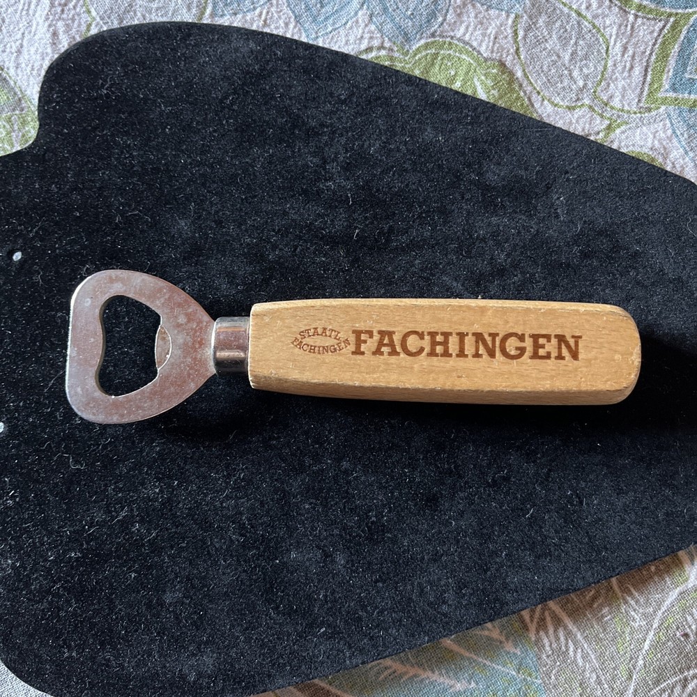 Vtg Germany  Staatl Fachingen Bottle Opener Wooden Handle
