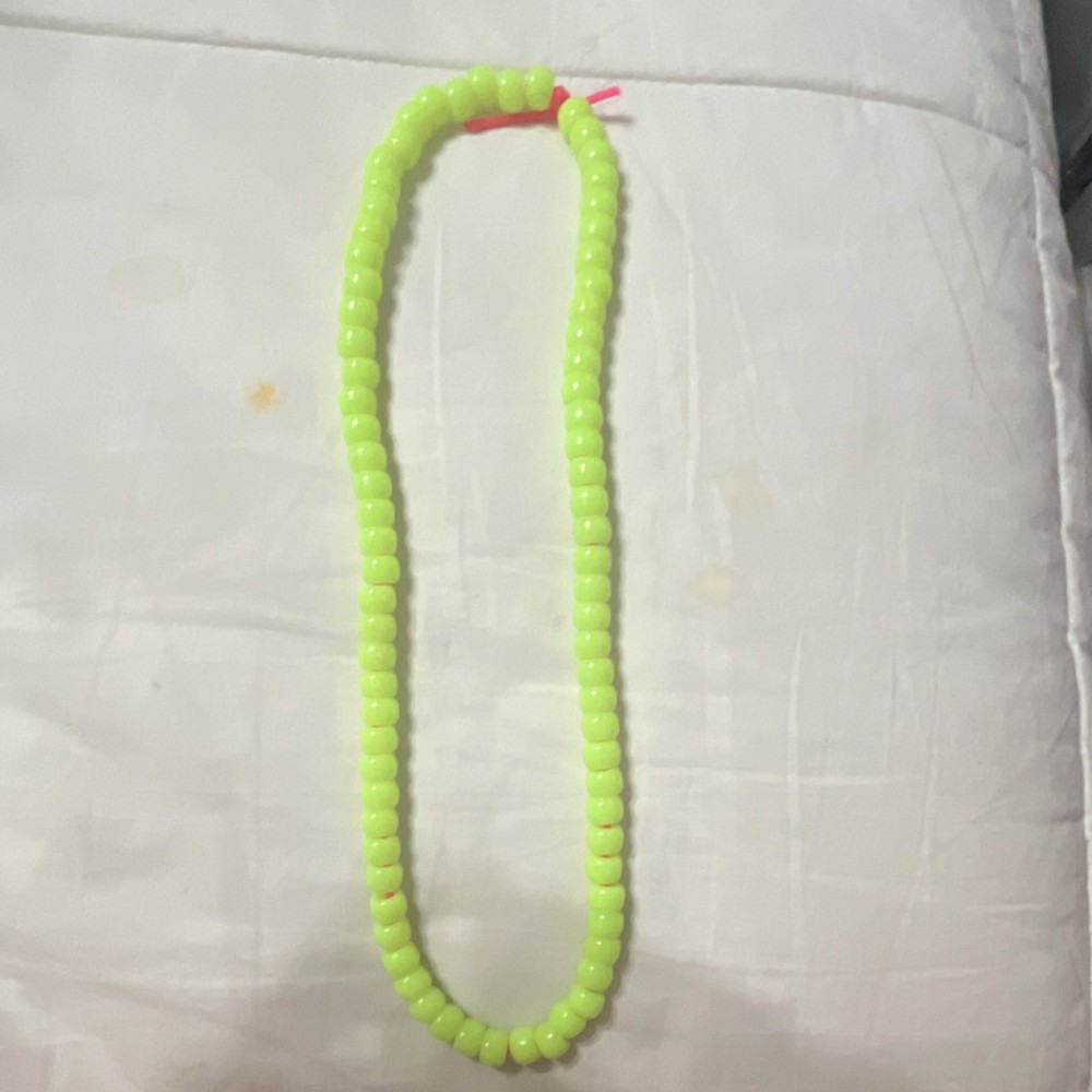 Handmade Neon Yellow Beaded Necklace