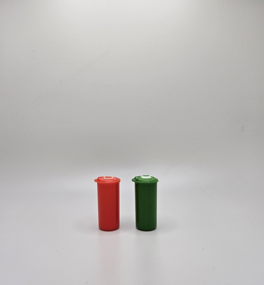25 Pcs , Empty Small Bottles with Multicolor Pop Top Caps