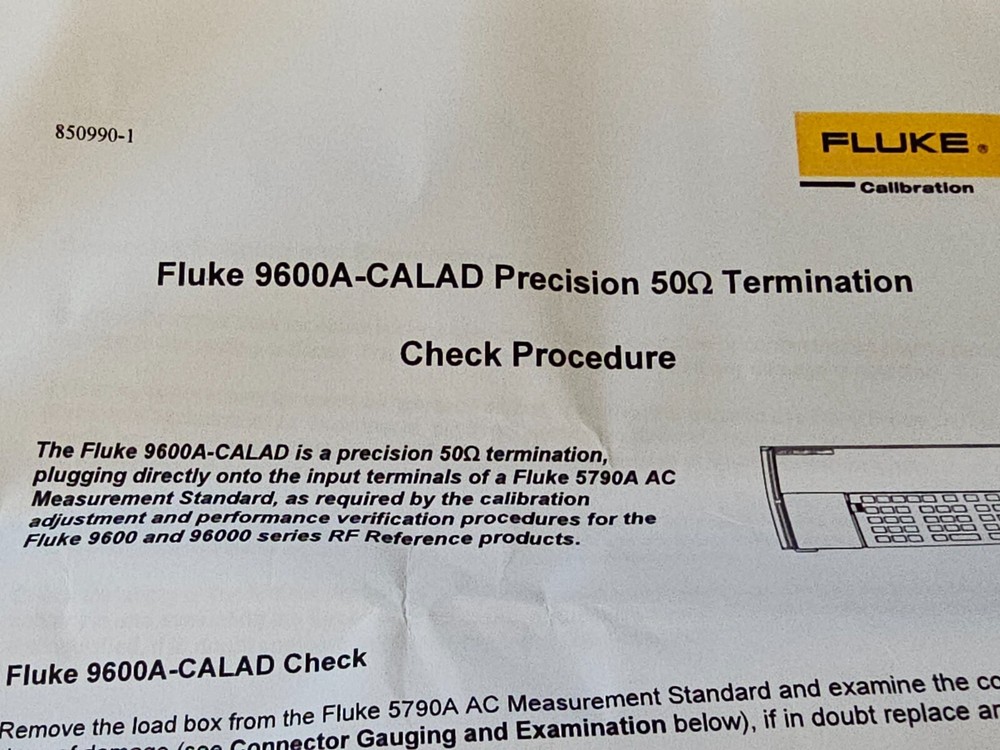 Fluke 9600A CALAD Precision 50 Ohm Termination 5790A AC Measurement