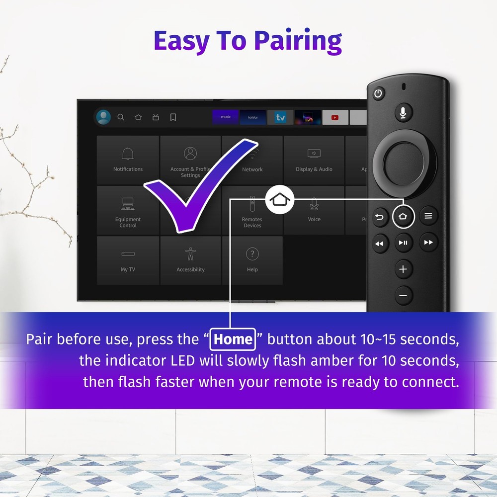 Replacement Voice Remote Control Fit for Fire Smart TVs Stick,TV Black