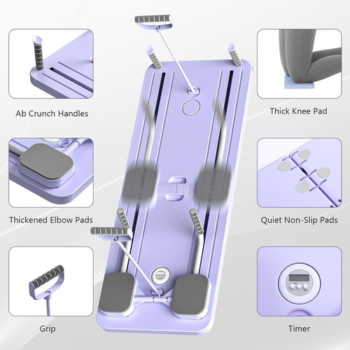 JANUA Pilates Board - Reformer Set, Multi-Purpose Foldable Purple