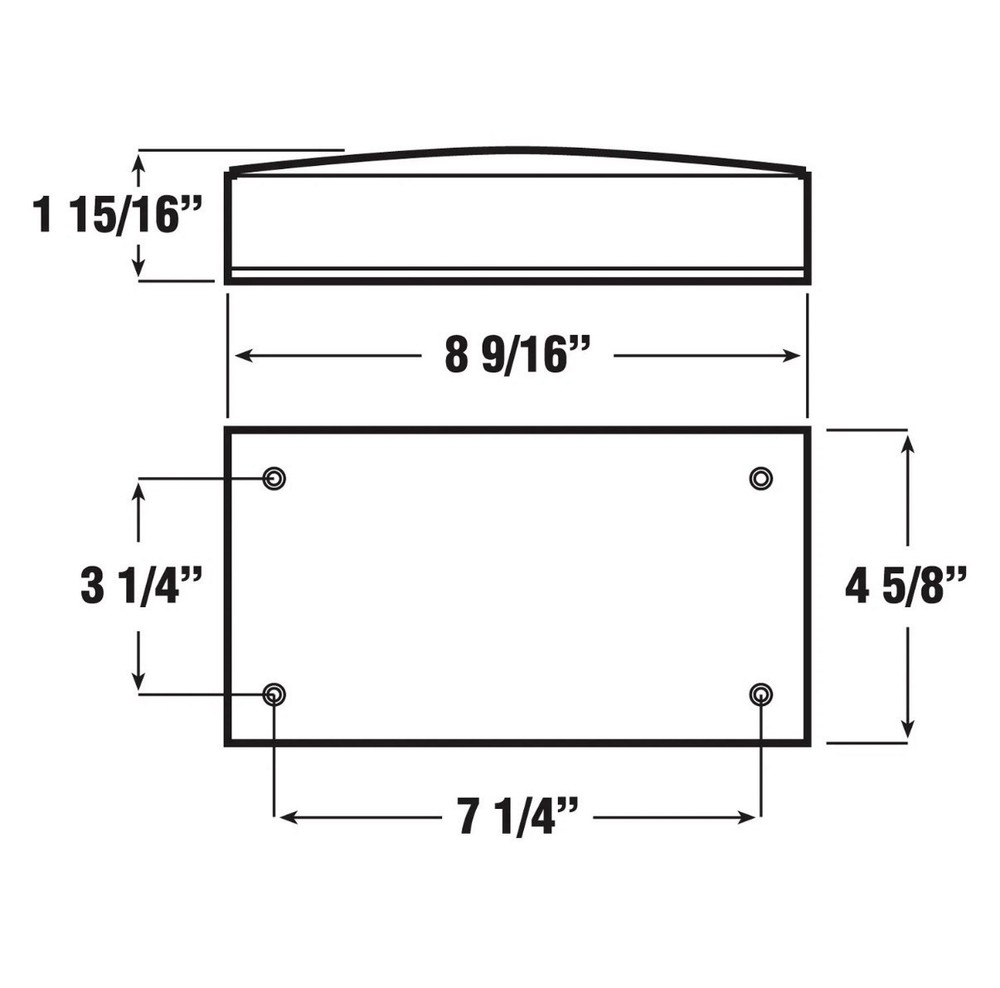 Peterson V25911 8.6"x4.6" Red Rectangular Bolt-on Mount Tail Light
