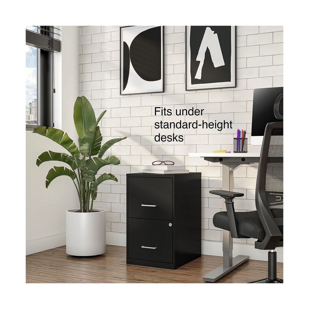STAPLES 2-Drawer Vertical File Cabinet, Letter Size Documents, Lockable, 18.9...