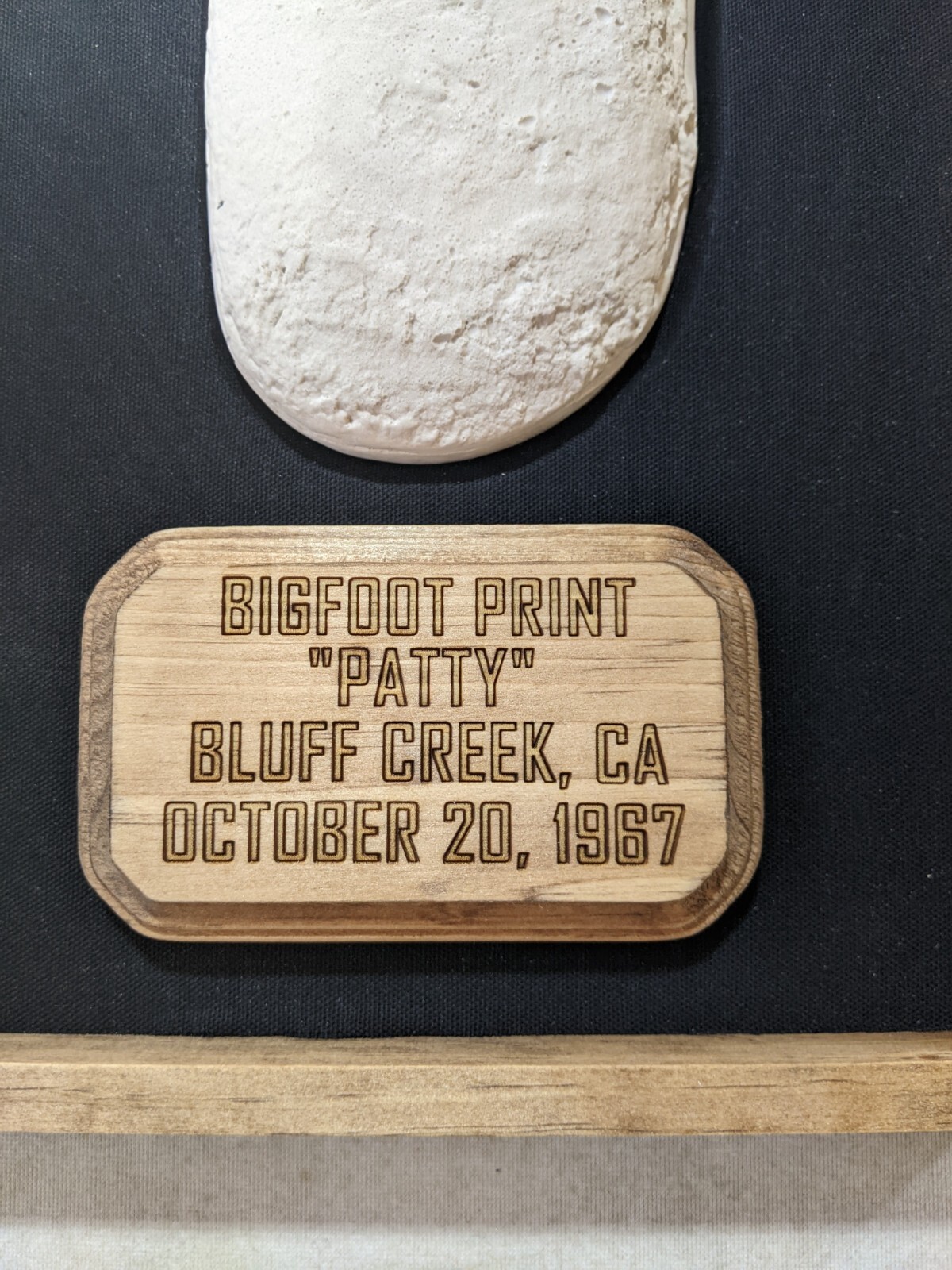Bigfoot Patterson Patty Footprint Cast Display