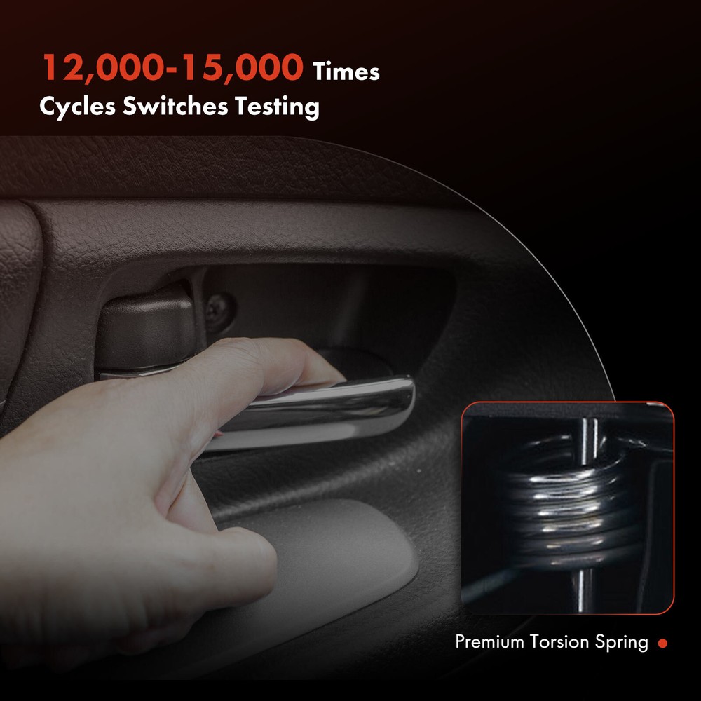 Front Driver Black & Chrome Interior Door Handle for Chevy Silverado 1500 GMC