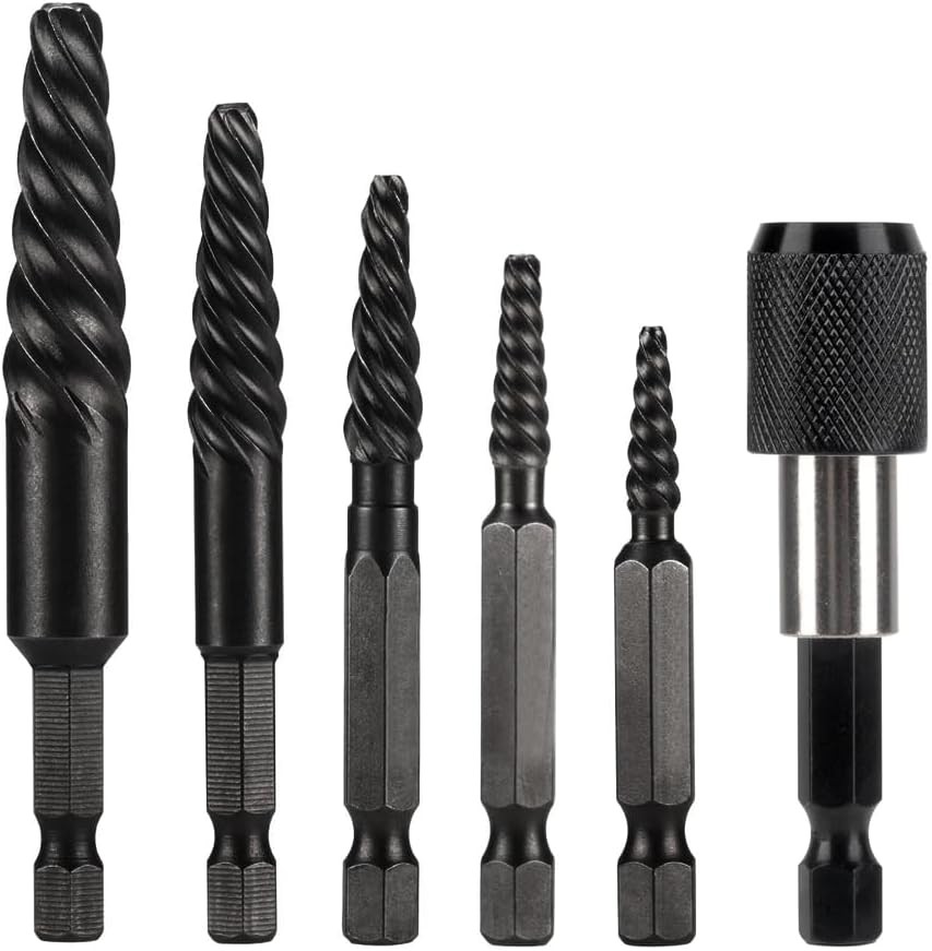 NORTOOLS 6 PCS Broken stud extractor kit Damaged onesize, 6 Pcs-coarse Thread