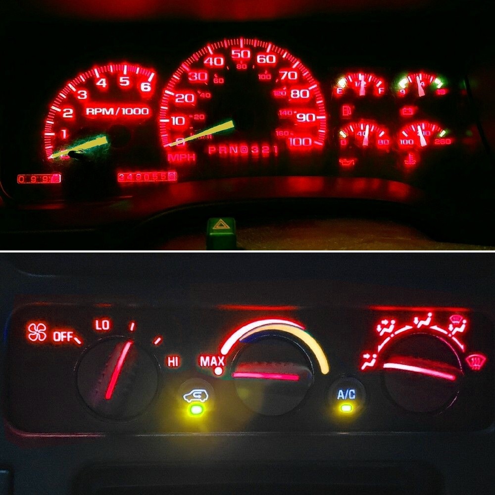 32 pcs LED Gauge Cluster & AC Control backlighting + Indicators for Chevy Trucks