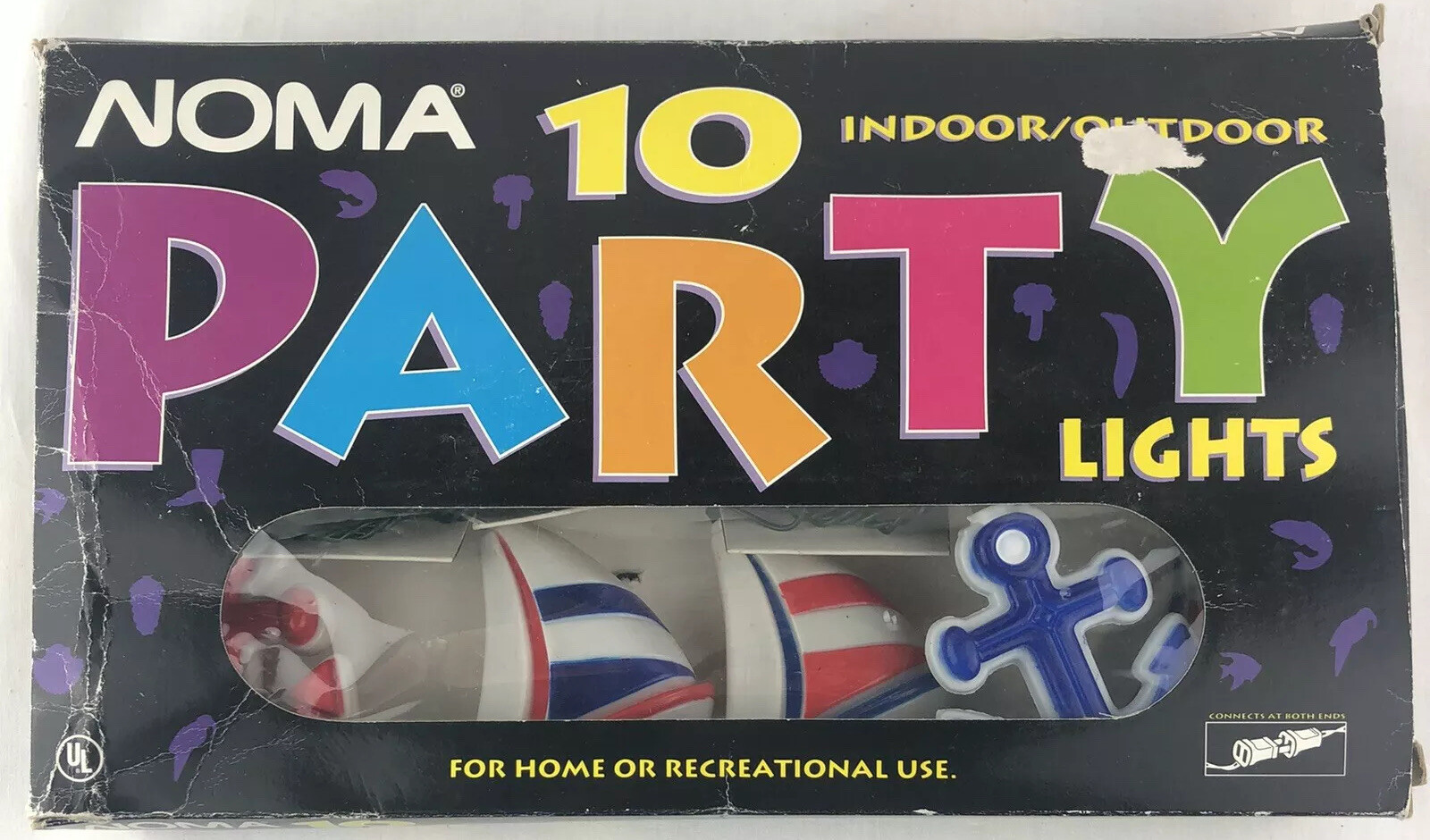 NOMA String Lights Sailboat Anchor 2 Sets Nautical Red Blue Camper RV Vintage