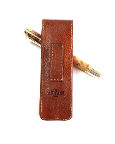 Leather Pen Holster - Tan Double