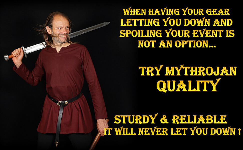 Viking Tunic Renaissance SCA Larp Cosplay Costume Medieval Inspired Shirt Brown