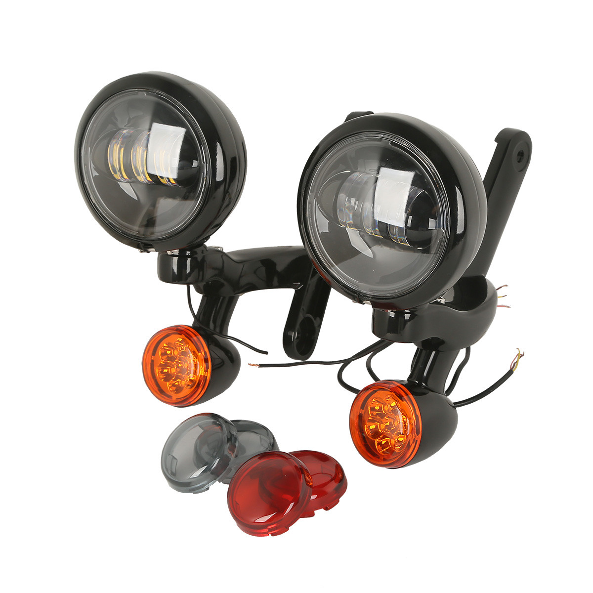 Spot Fog Light Bracket Turn Signal Fit For Harley Electra Street Glide 1997-2013