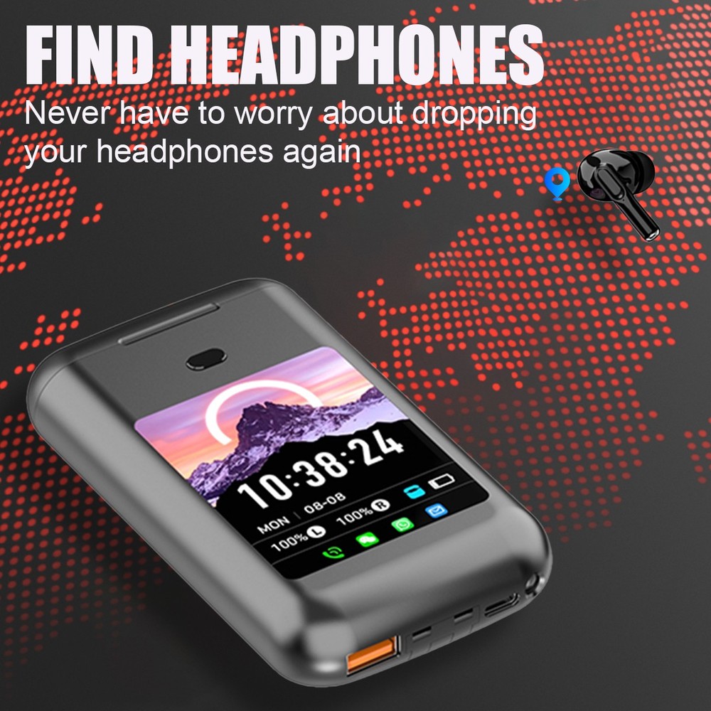 Smart Earbuds with Message Notifications, ANC ENC, Touch Screen & Flashlight New