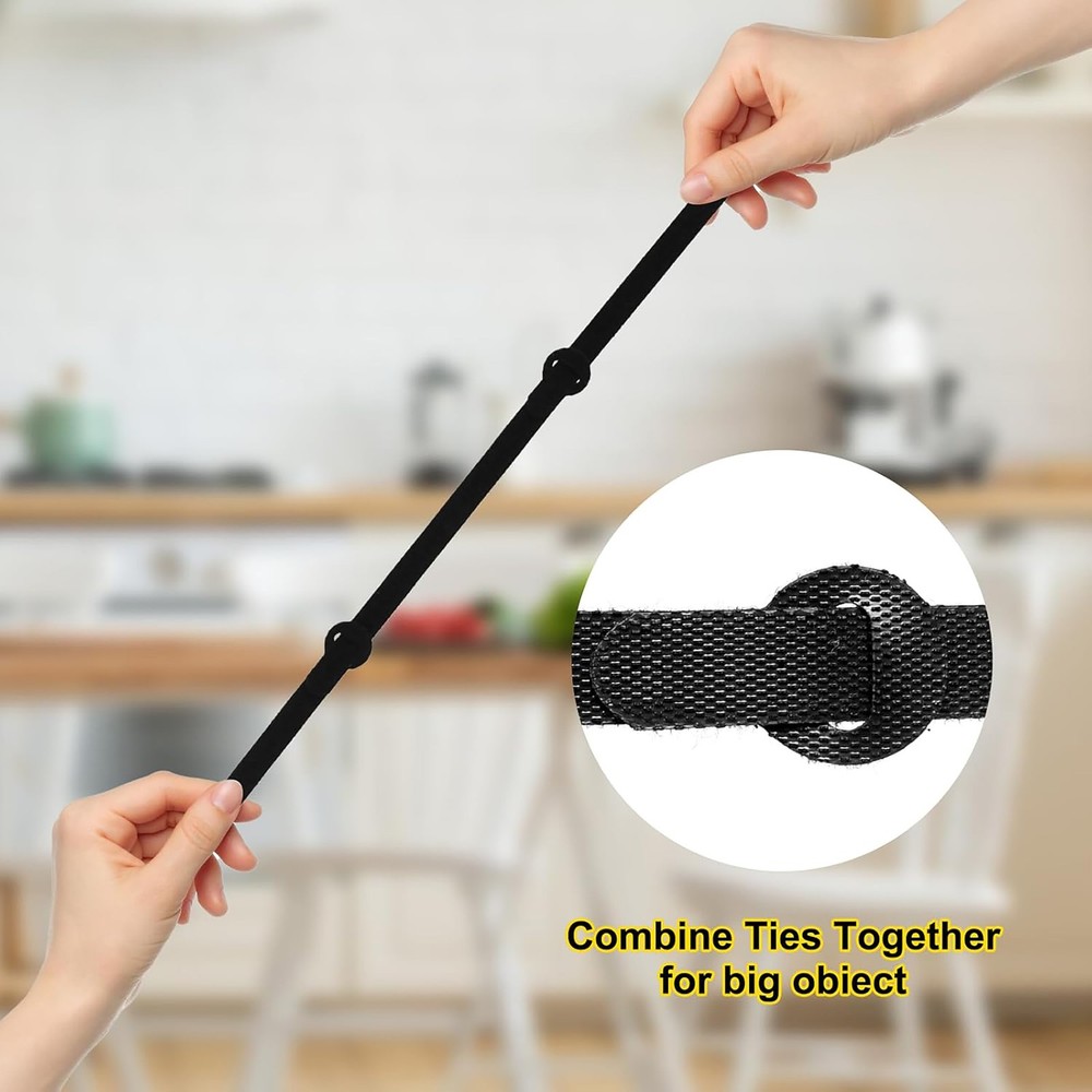 200PCS Hook & Loop Cable Straps - Reusable Wire Cord Fastening Ties US
