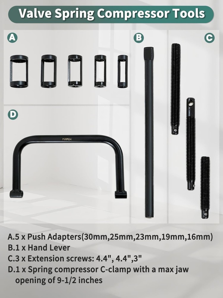 Valve Spring Compressor 10pcs Valve Spring Removal Tool for Motorcycle, ATV, ...