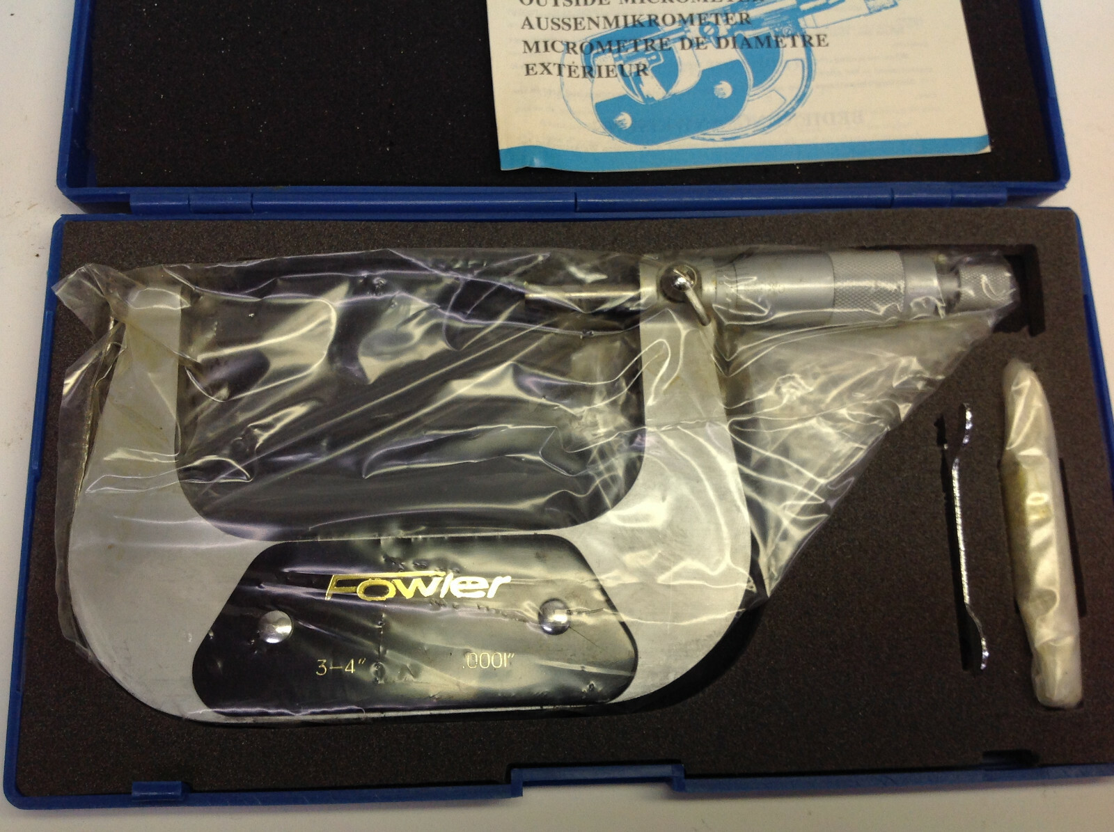 Fowler 3-4" .0001 outside Micrometer( 1 lot 2pc) (#824-A-2)