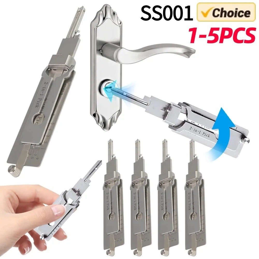 Key Decoder 2 In 1 Portable Lock Picking Set Hook And Pickup Tool Kit Ergonomic*