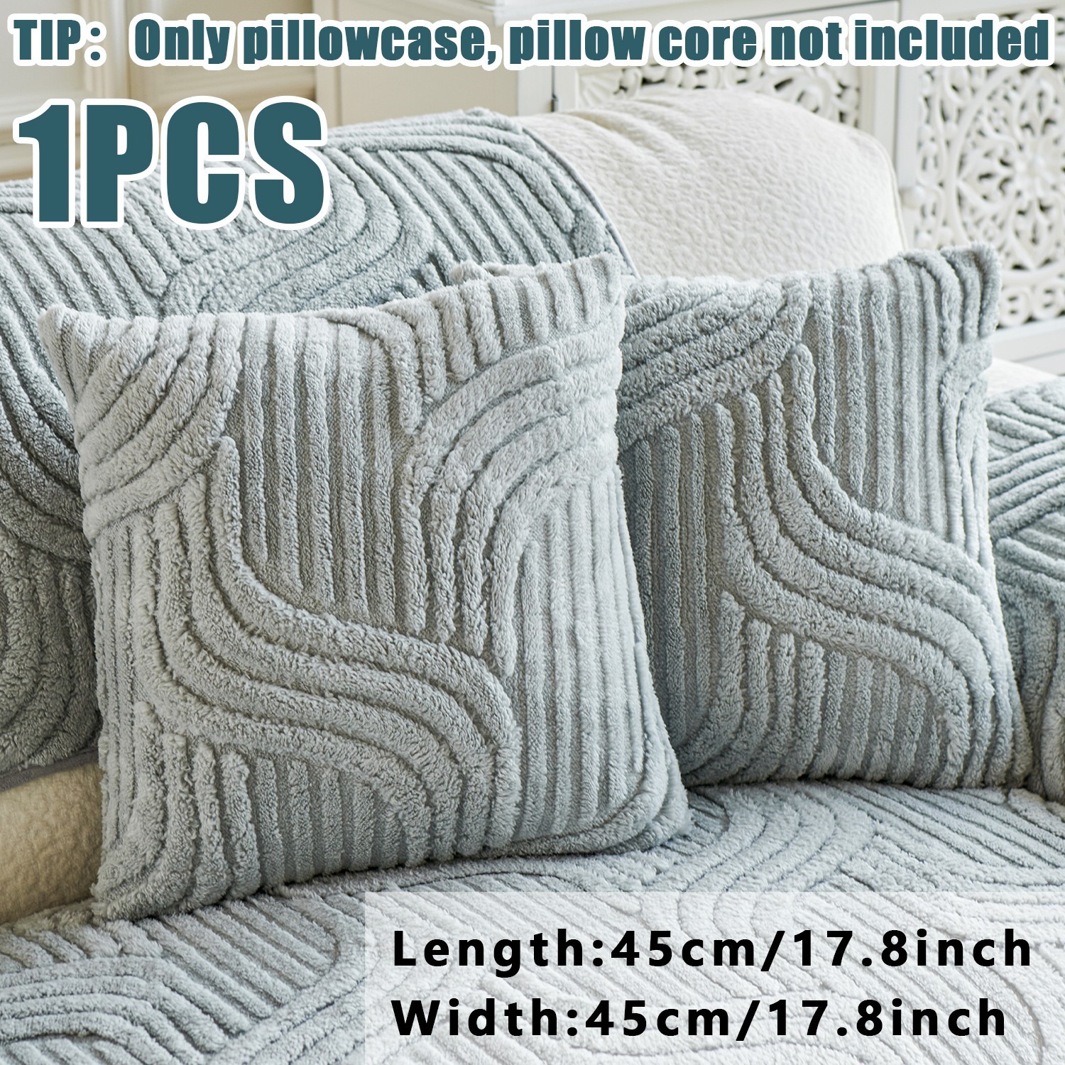 Washable sofa cover, pillowcase, anti-slip decoration for sofa seat cushion