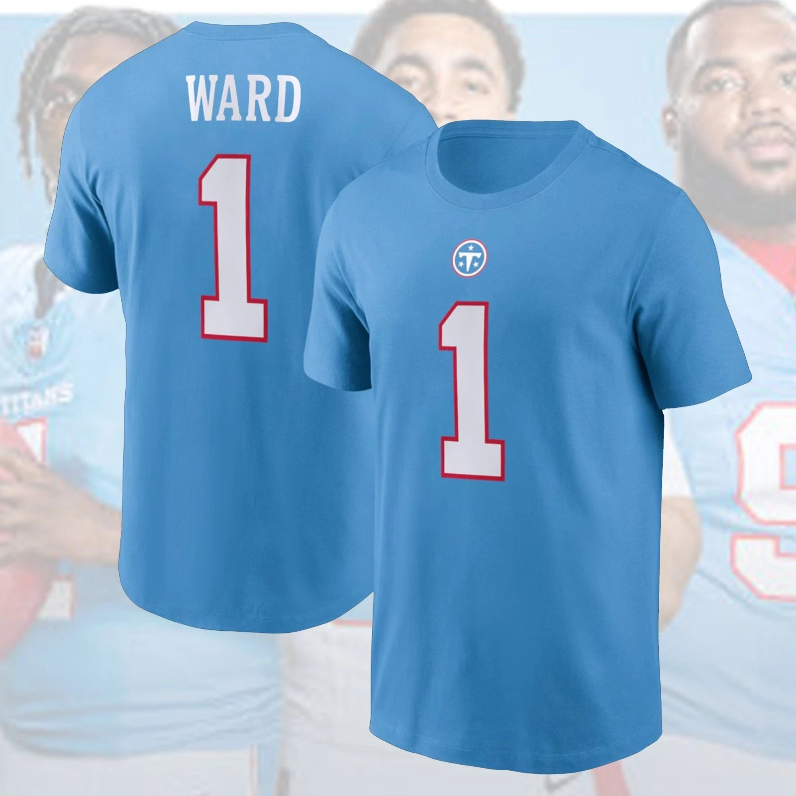 NEW SALE! Tennessee Titans Team 2026 Light Blue Name & Number Gift For Fans