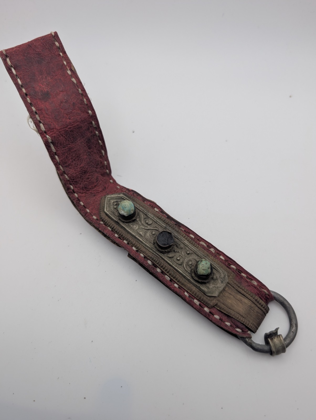 Antique 19thC Tibetan Chakmak Tinder Pouch & Matching Leather Belt Strap Set