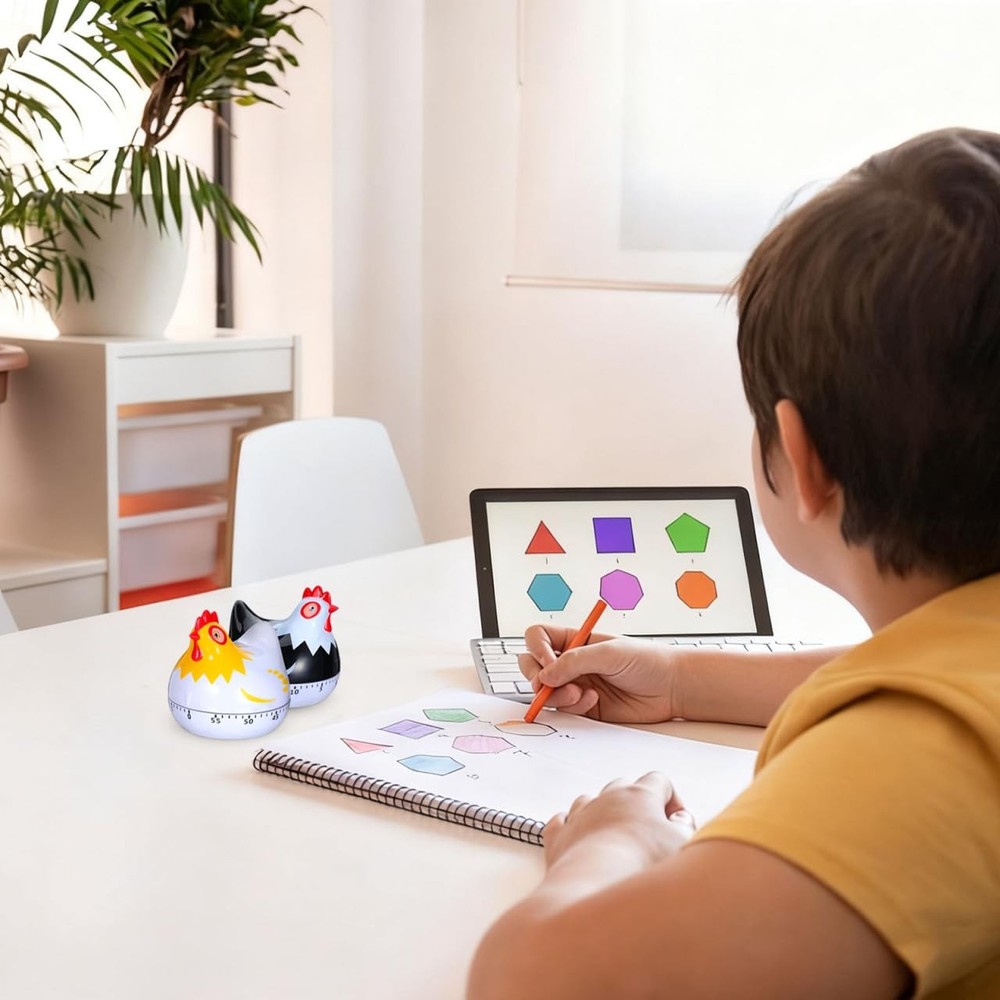 Zerodeko 2pcs Kitchen Timer Wind Up 60- Minute Mechanical Visual Timers 3D Ch.