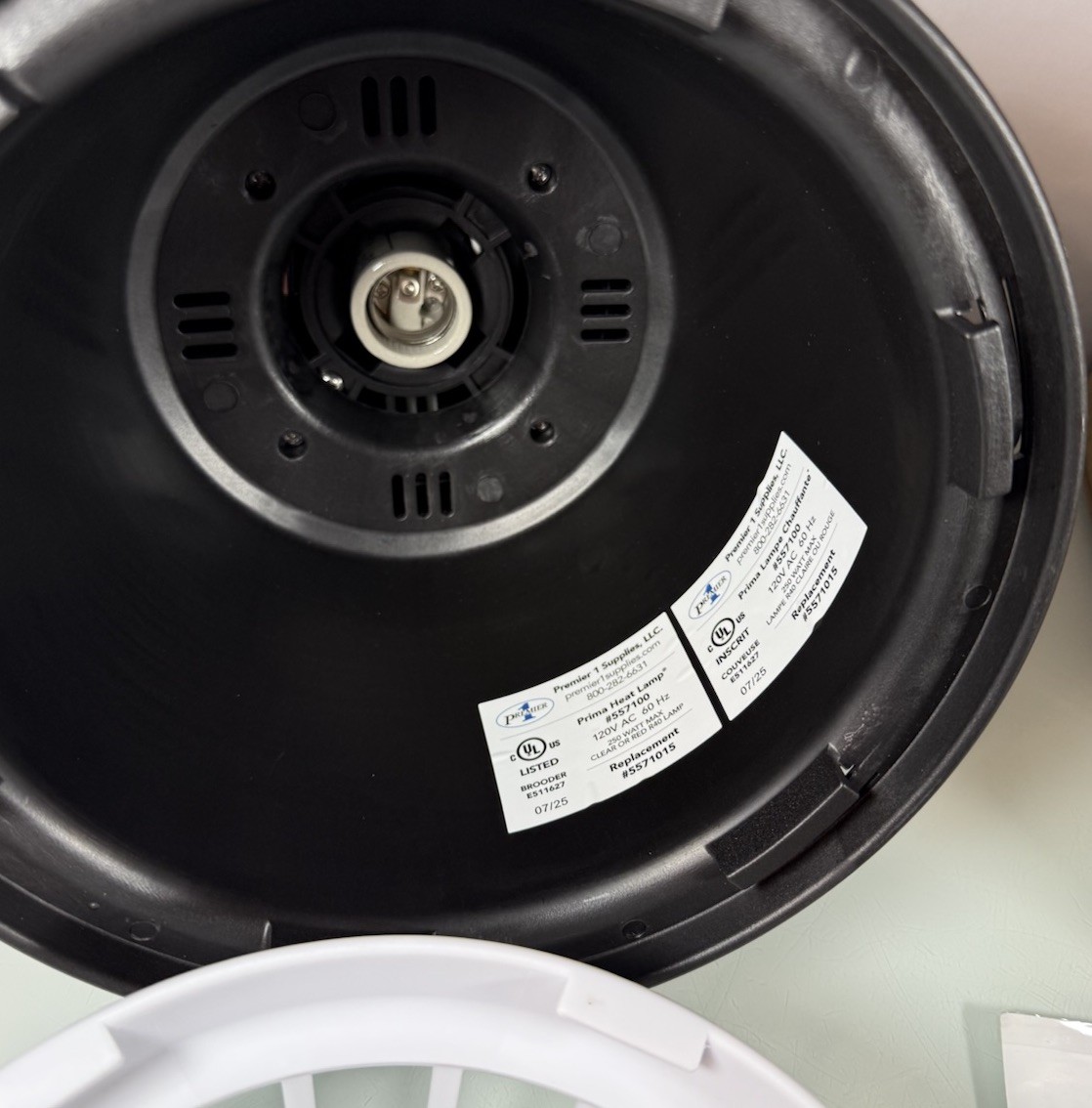 Premier 1 Prima Heat Lamp Model 557100 For Farm Livestock Animals, Black - NEW