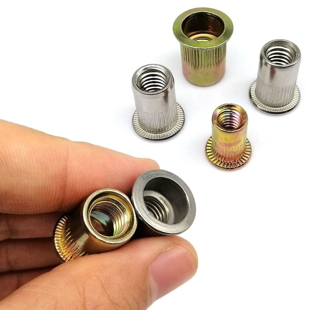 900Pcs Rivet Nut M3-M10 Stainless Steel Rivnut Insert Nutsert Threaded Flat Head