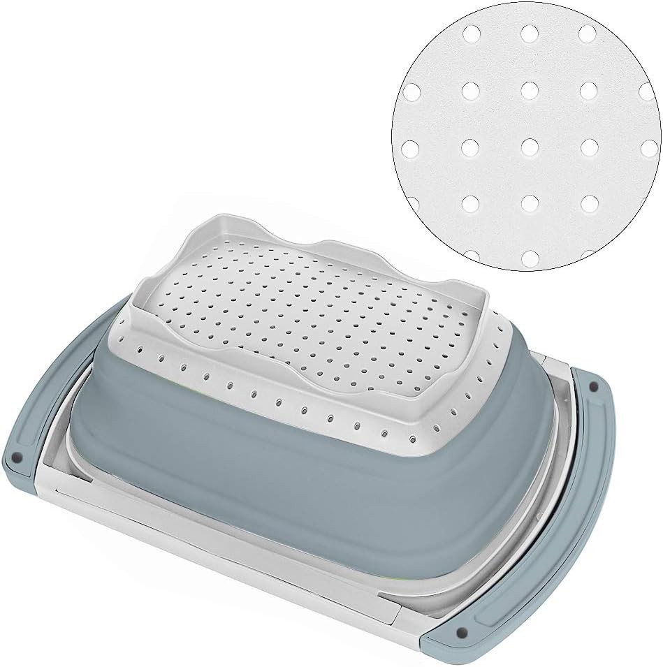 Collapsible Colander Over The Sink Silicone Kitchen Strainers & Colanders