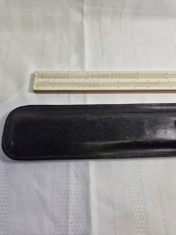 Vintage Slide Rule In Leather Case .