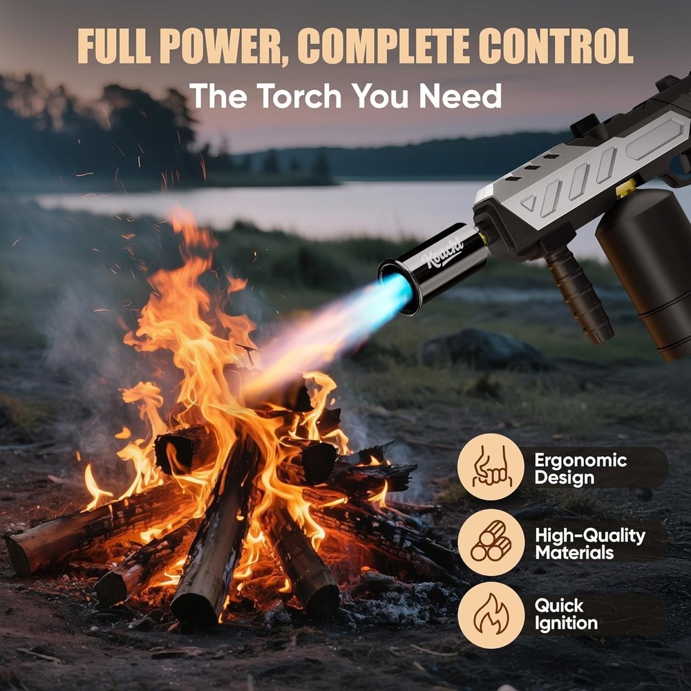 Ergonomic Kitchen Torch with Adjustable Flame - Perfect for Grill Masters & More