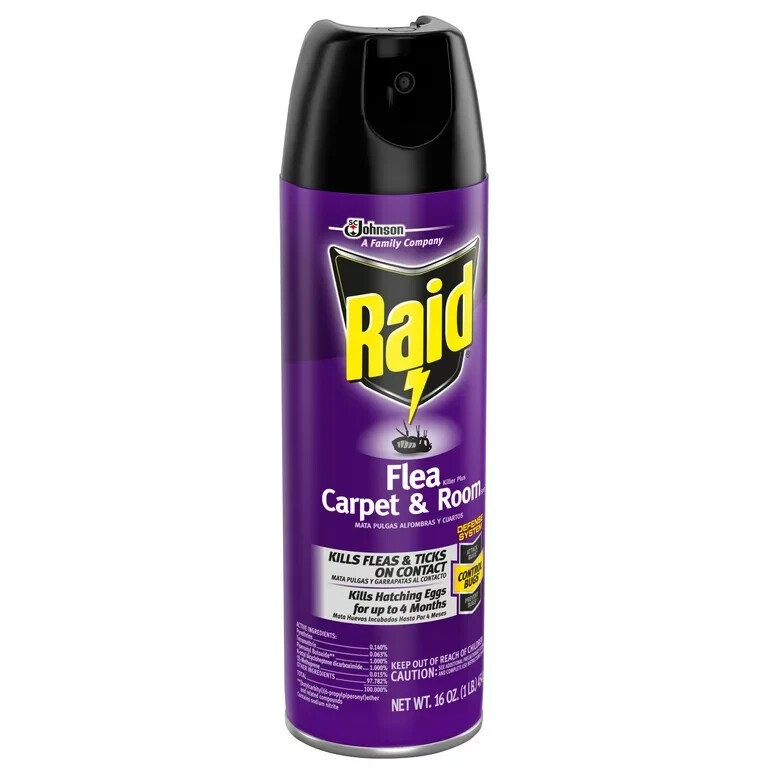 3 Pack Raid Flea Killer Plus Carpet & Room Spray Kills Fleas Bed Bugs Eggs 16 oz