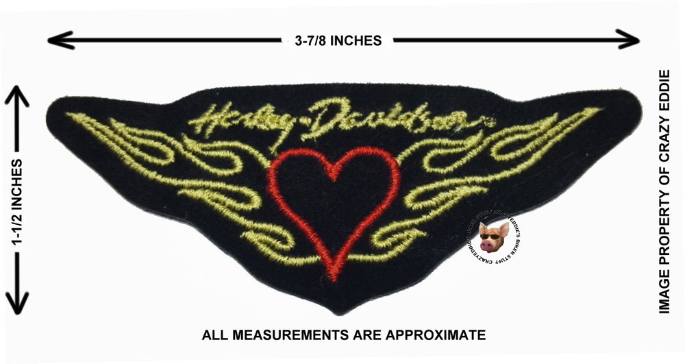 HARLEY DAVIDSON HEART ON FIRE VEST PATCH ** OBSOLETE DESIGN ** SMALL