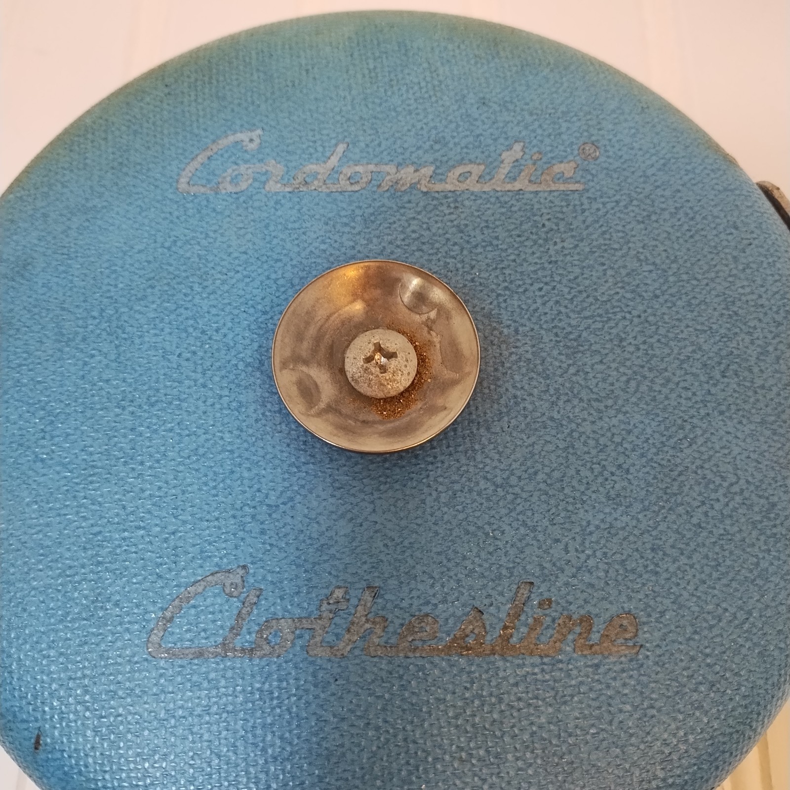 Vintage Cordomatic Automatic Retractable Clothesline Reel 40' Blue Tested