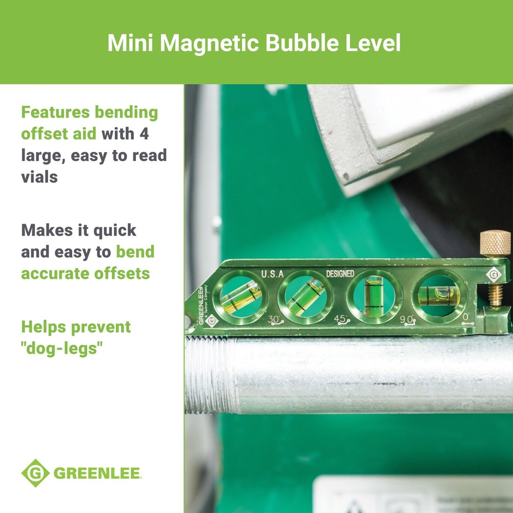 L77 Mini Magnetic Bubble Level with Conduit Bending Offset Aid