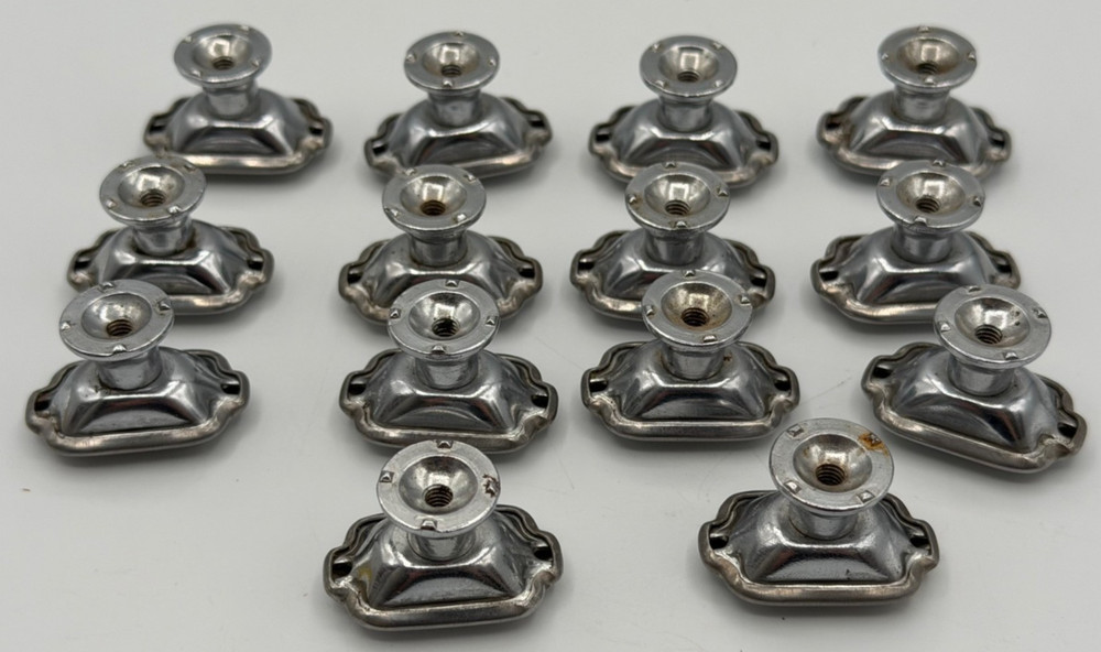 25 MCM/Art Deco Chrome Drawer Cabinet Knobs Pulls Collection From One Kitchen