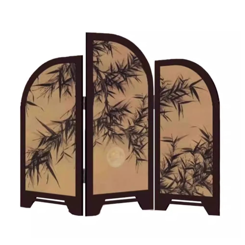 Table Screen,3 Panel Divider Desk Screen,Small Chinese Traditional Decoration...
