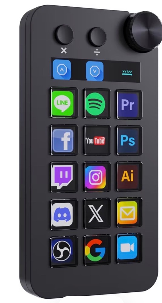 Stream Controller Deck with 18 Customizable Macro Keys to Trigger Actions in OBS