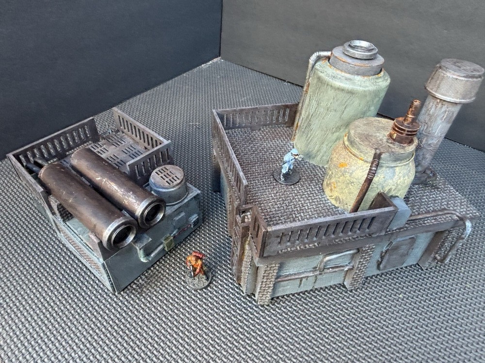 Tabletop terrain lot-sci fi refinery buildings