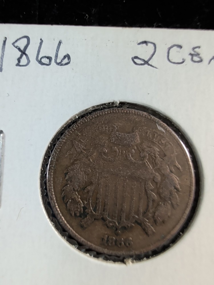 1866 Two Cent Piece Circulated